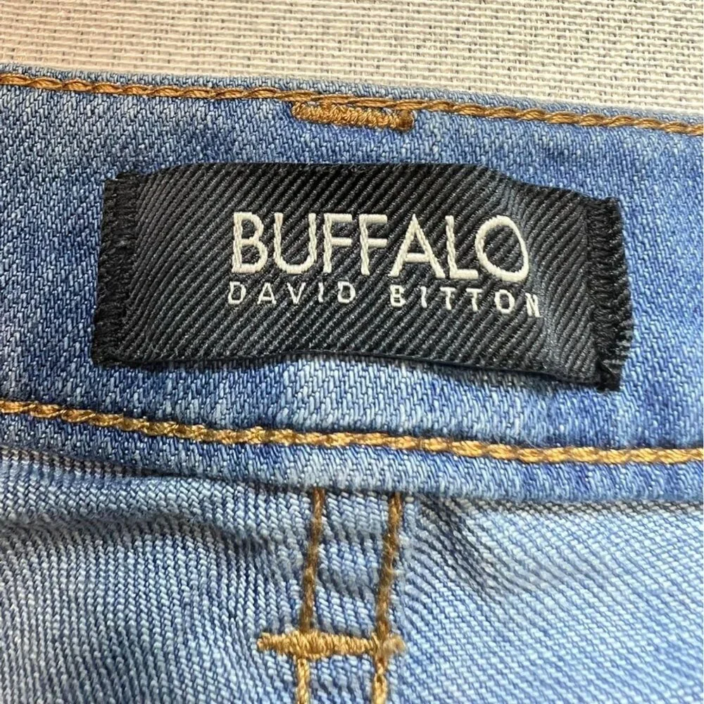Buffalo David Bitton Womens Faith Jeans 31 Mid Rise Cropped Stretch Distressed
